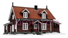 房屋,乡村,红色PNG