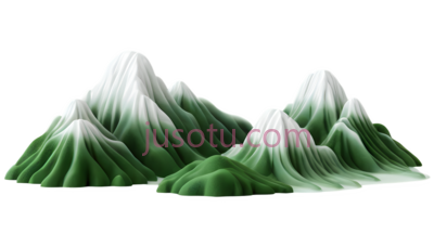 山峰,卡通,绿色,白色, PNG