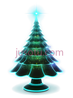 圣诞树,发光,蓝色PNG