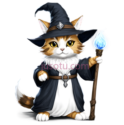 猫,巫师,橙色,白色, PNG