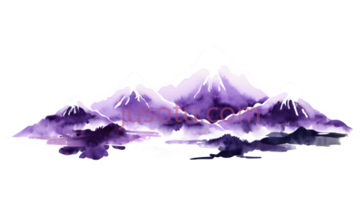 山脉,插画,紫色, PNG