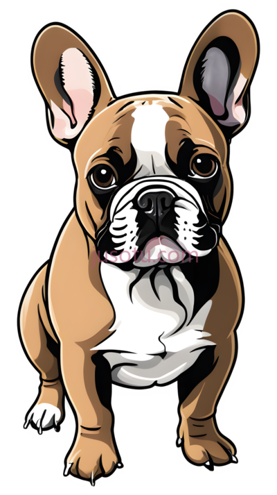 法式斗牛犬,可爱,深色, PNG