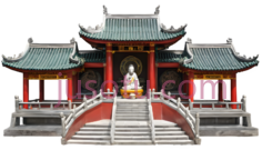 寺庙,中式建筑,绿色屋顶, 红色墙壁PNG