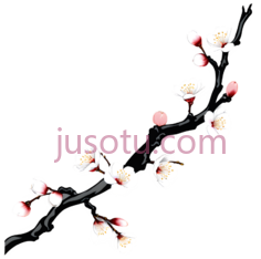 梅花,水墨画,白色,粉色PNG