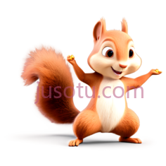 松鼠,卡通,橙色PNG