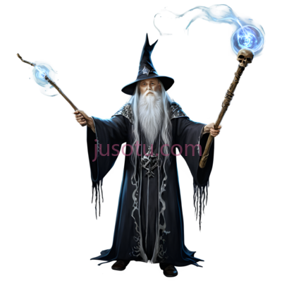 巫师,魔法师装束,蓝色, PNG