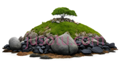 岩石堆,自然景观,灰色,棕色,绿色PNG