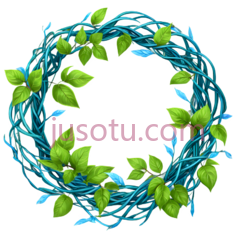 花环,插画,绿色,蓝色PNG