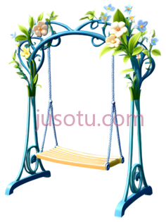 秋千,卡通,蓝色PNG