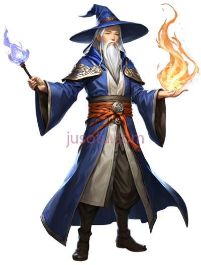 法师,奇幻,蓝色,白色,红色, PNG