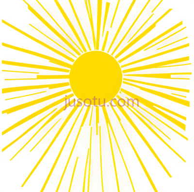 太阳,放射状线条,黄色, PNG