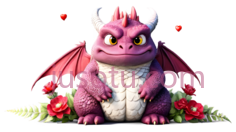 龙,卡通,紫色PNG