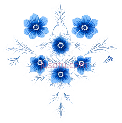 花卉图案,对称性,蓝色,白色, PNG