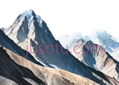山峰,油画,白色,灰色,棕色PNG