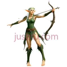 精灵,幻想角色,绿色PNG