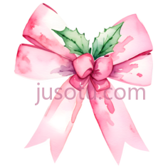 蝴蝶结,水彩画,粉色PNG