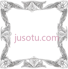 花纹边框,装饰性,白色PNG