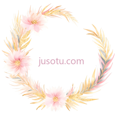 花环,水彩画,粉色,黄色, PNG