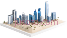 城市建筑群,现代,蓝色,白色PNG