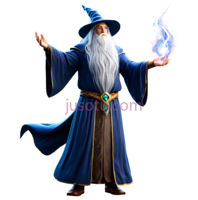 巫师,魔法师,蓝色, PNG