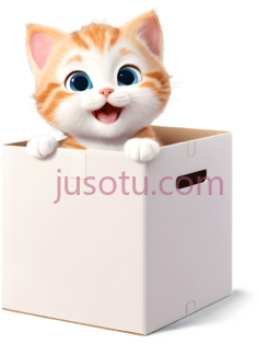 小猫,卡通,橘色,白色PNG