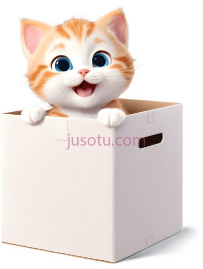 小猫,卡通,橘色,白色, PNG