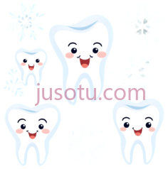 牙齿,雪花,卡通,白色,黑色, PNG