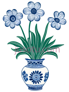 花瓶,青花瓷,蓝色,白色PNG