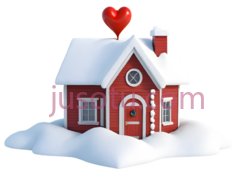 小房子,卡通,红色,白色PNG