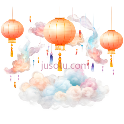 灯笼,中国风,橙色, PNG