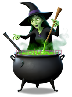 女巫,卡通,绿色PNG