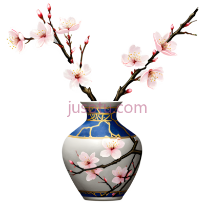 花瓶,传统中国风,白色,蓝色,粉色, PNG
