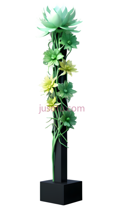 花瓶,现代,绿色,黄色, PNG