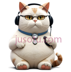 卡通猫,可爱,白色,橙色PNG