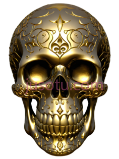 骷髅,装饰性,金色PNG