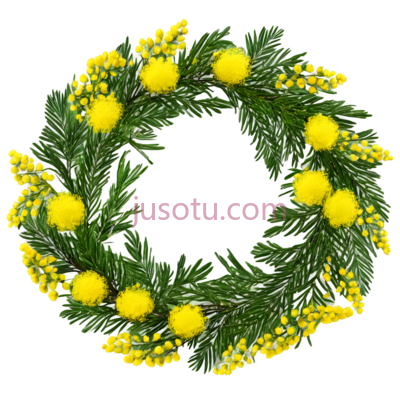 花环,自然,绿色,黄色, PNG