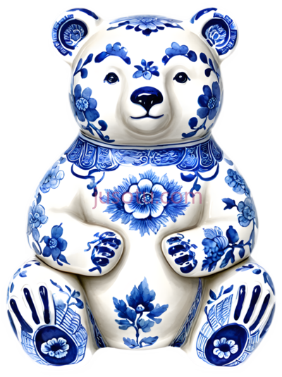 蓝色,陶瓷,熊猫, PNG