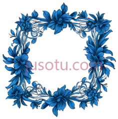 花环,装饰性,蓝色PNG