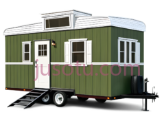 绿色拖车,小屋PNG