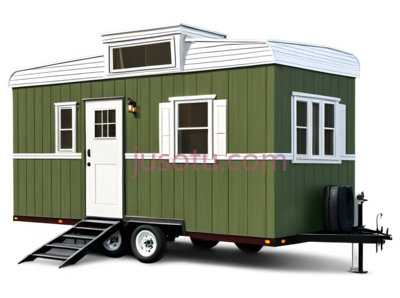 绿色拖车,小屋, PNG