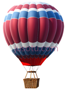 红色,热气球PNG