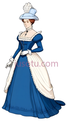 女王,蓝色礼服, PNG
