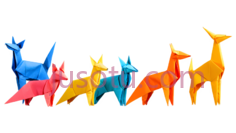 狐狸,折纸,黄色PNG