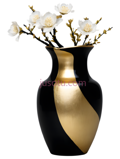 花瓶,现代,黑色,金色, PNG