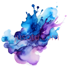 水彩画,抽象,蓝色,紫色PNG