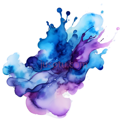 水彩画,抽象,蓝色,紫色, PNG
