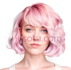 女性,短发,粉色PNG