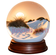 雪球,日落风景画,橙色,白色PNG