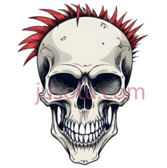 骷髅,插画,白色, 红色PNG