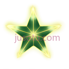五角星,发光,绿色, PNG